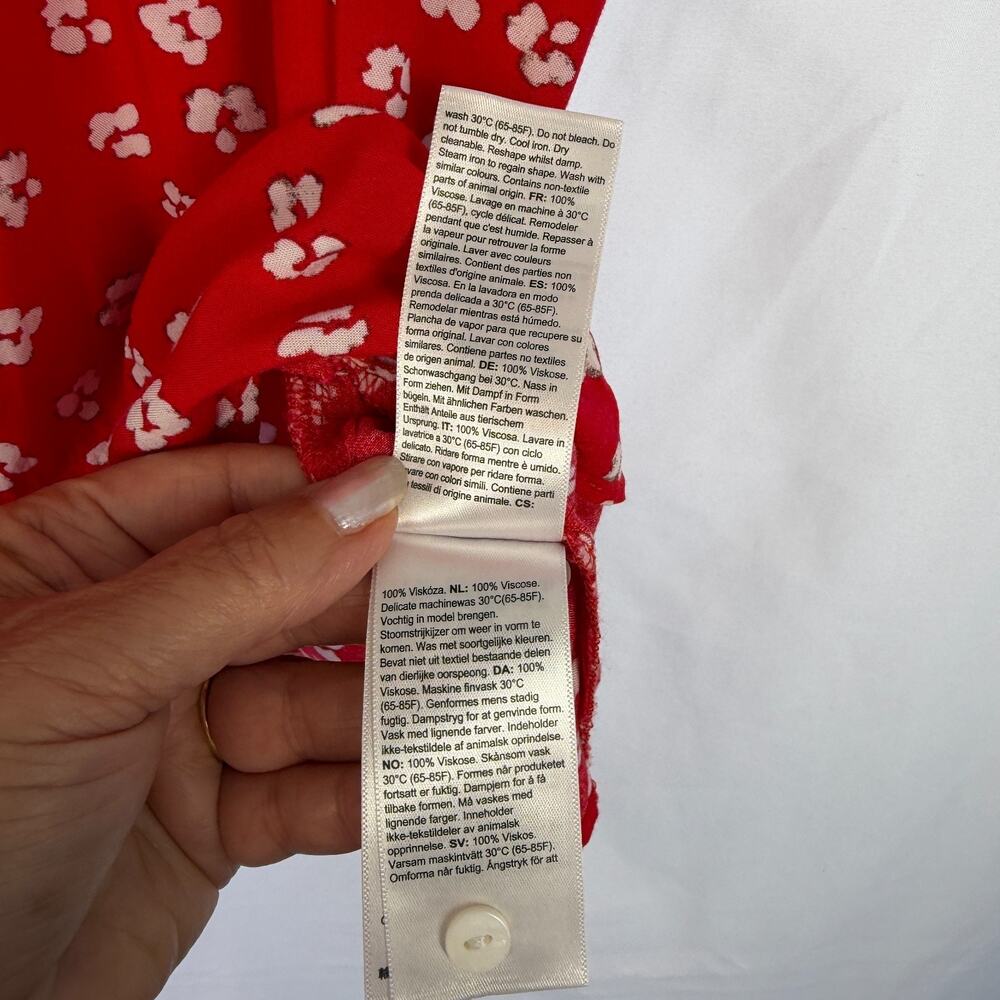 SERAPHINE Nursing Blouse Top Red White Polka Dot Size 14 New Mom Maternity - Picture 11 of 13